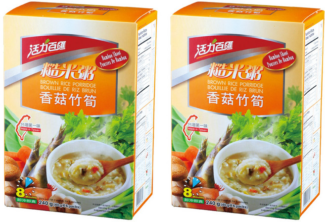 活力百匯 香菇竹筍糙米粥, 240g, 2盒