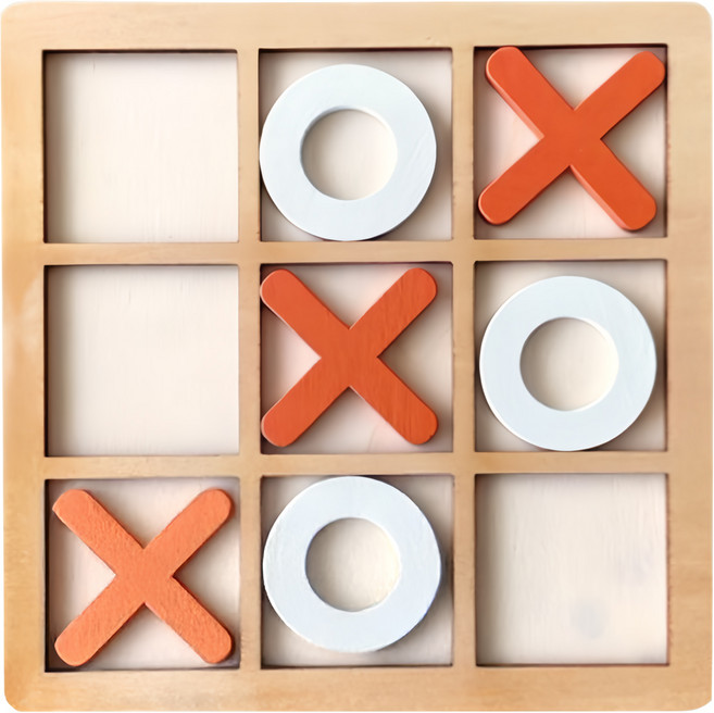 感恩使者 動腦木製井字棋, 橘色 + 白色, 1組