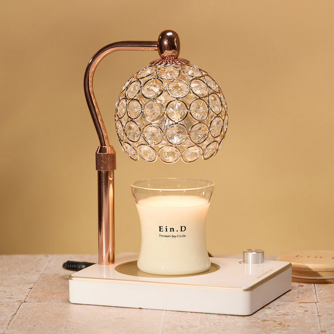 에인디 소이 캔들 150g + 비주 캔들워머 세트, 다우니, 로즈골드화이트