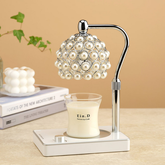 캔들백화점 사라 캔들워머+캔들 150g 세트, 화이트웨딩, 실버화이트