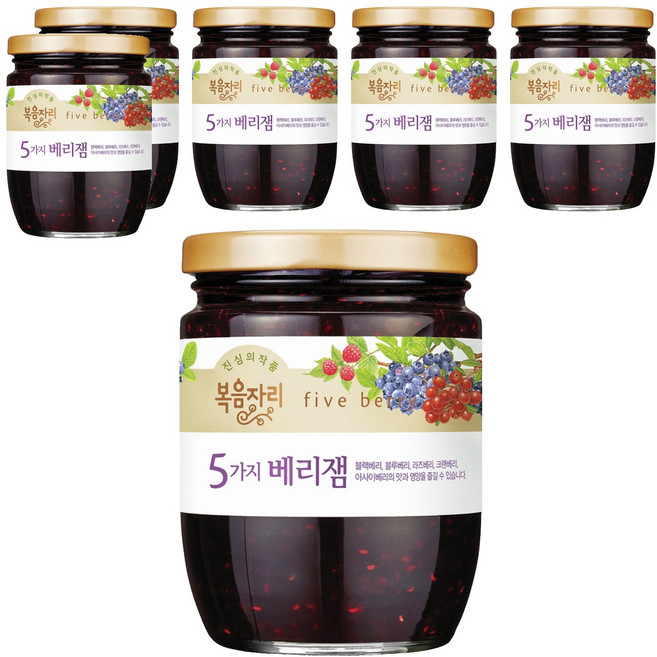 복음자리 5가지 베리잼, 350g, 6개