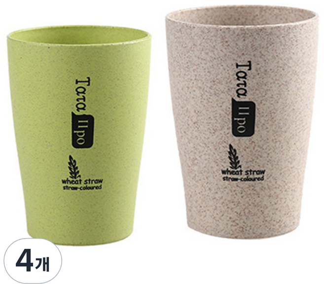 더자카 밀짚섬유 미니 양치컵 S, Y395LBBT015, 4개