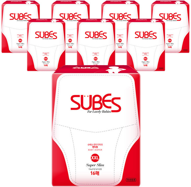 슈베스 슈퍼슬림 기저귀 팬티형 아동공용, 점보형(2XL), 128매