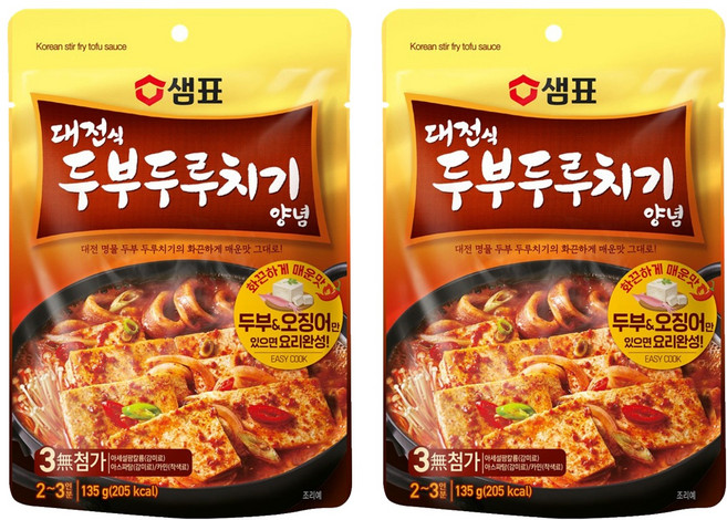 샘표 대전식 두부두루치기 양념, 2개, 135g