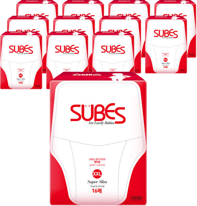 슈베스 슈퍼슬림 기저귀 팬티형 아동공용, 점보형(2XL), 192매