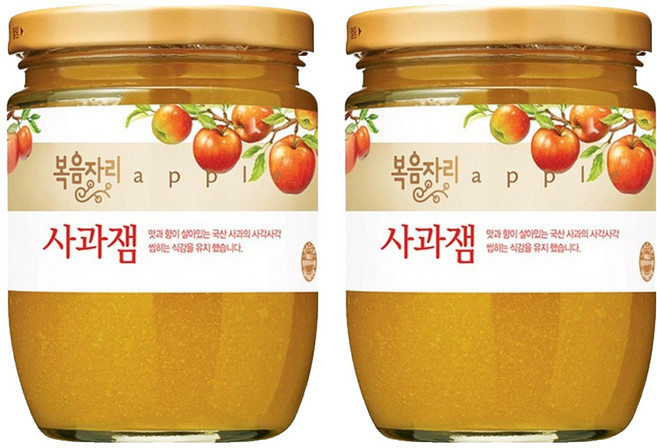 [복음자리] 과일잼(사과잼), 370g, 2개
