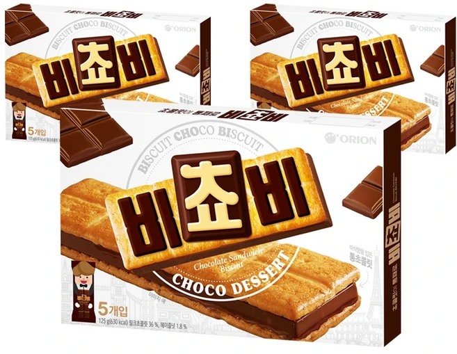 오리온 비쵸비 비스켓, 125g, 3개 - 쿠팡