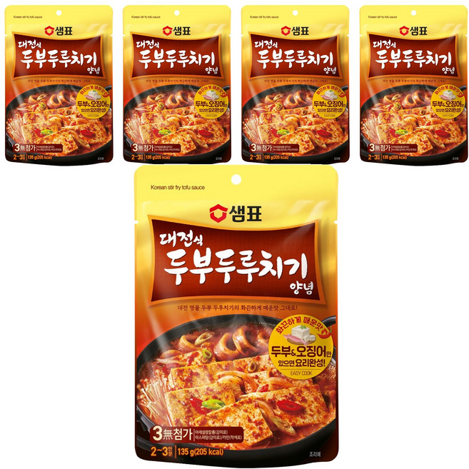 샘표 대전식 두부두루치기 양념, 5개, 135g