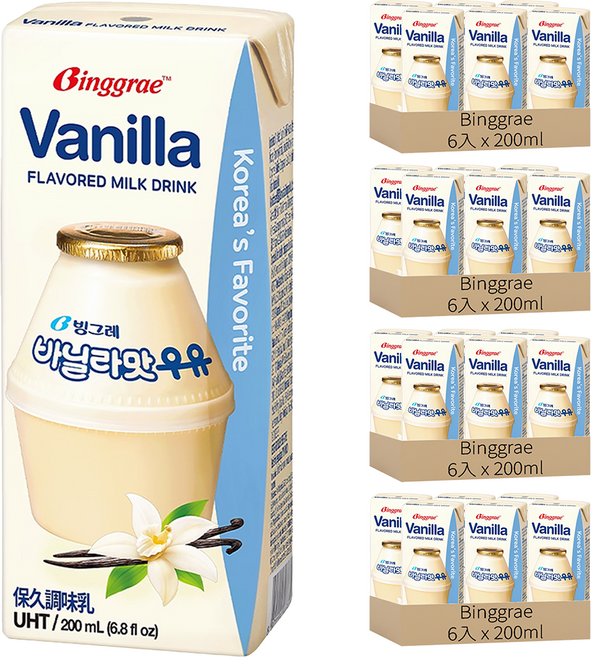 Binggrae 香草牛奶, 200ml, 24入