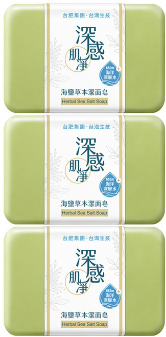 Taiwan Yes 台海生技 深感肌凈潔面皂 海鹽草本, 100g, 3入