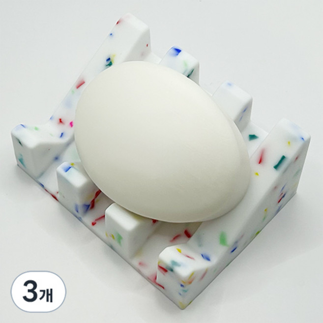 논슬립 실리콘 비누받침, 컬러도트, 3개