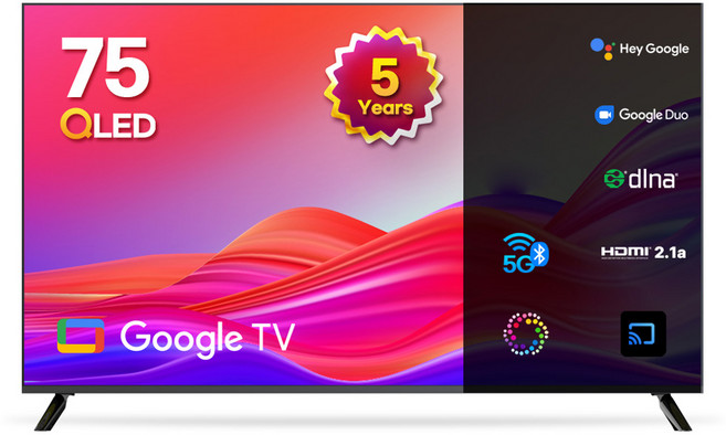 이노스 5년 무상AS 4K UHD QLED 구글 ZERO EDITION TV, 189cm(75인치), G75QLED, 무타공 벽걸이형(추가비용발생), 방문설치