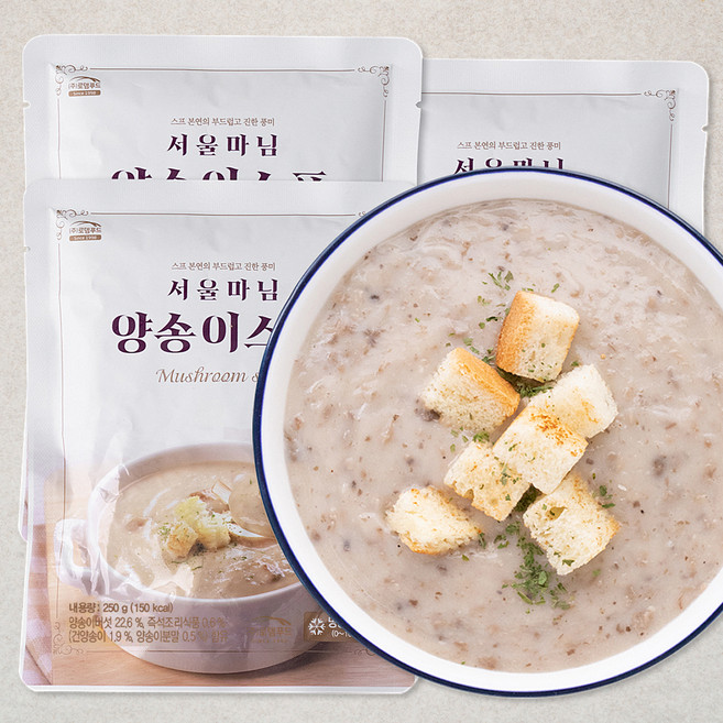 서울마님죽 양송이 스프 (냉장), 250g, 3개