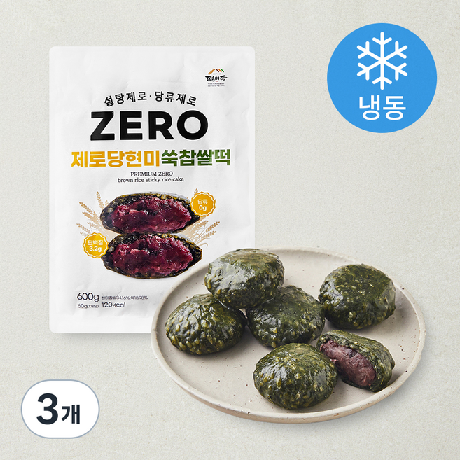 떡미당 제로당 현미 쑥찹쌀떡 (냉동), 60g, 10개입, 3개