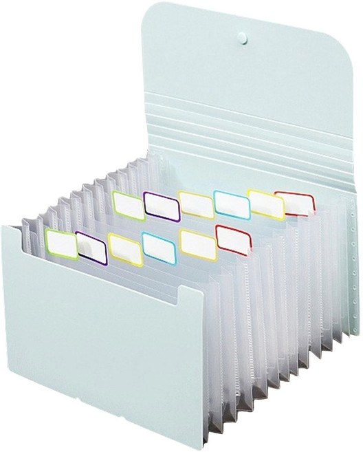 마다꾸미 A6 지폐 보관함 통장 영수증 정리 12칸 투명속지 아코디언 파일, 그린, 1개