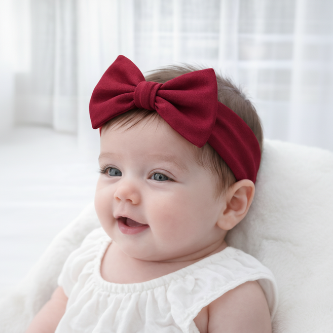 솜니움베베 여아용 포근 리본 헤어밴드