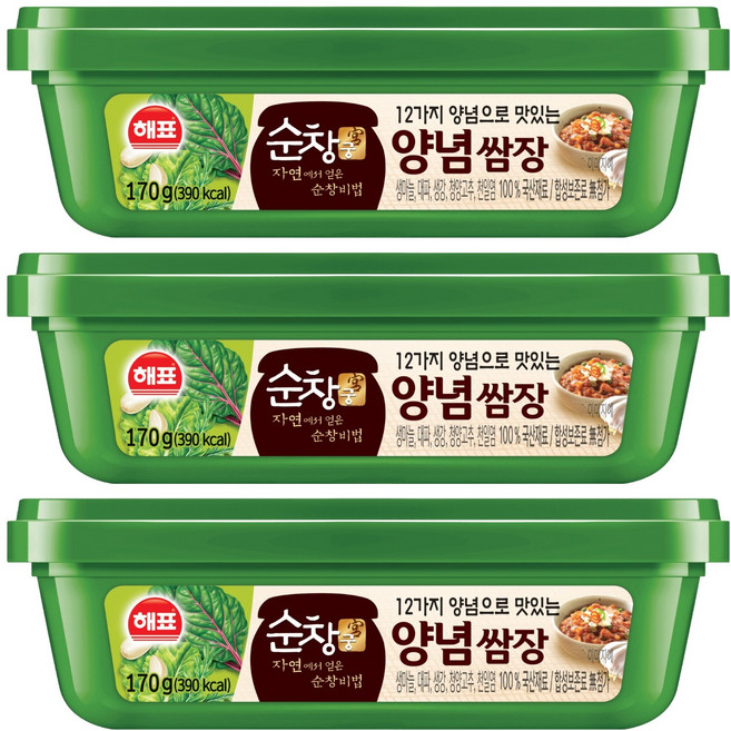 해표 순창 양념쌈장, 170g, 3개
