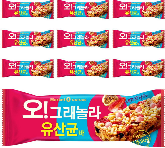 마켓오네이처 오 그래놀라 유산균바, 35g, 10개