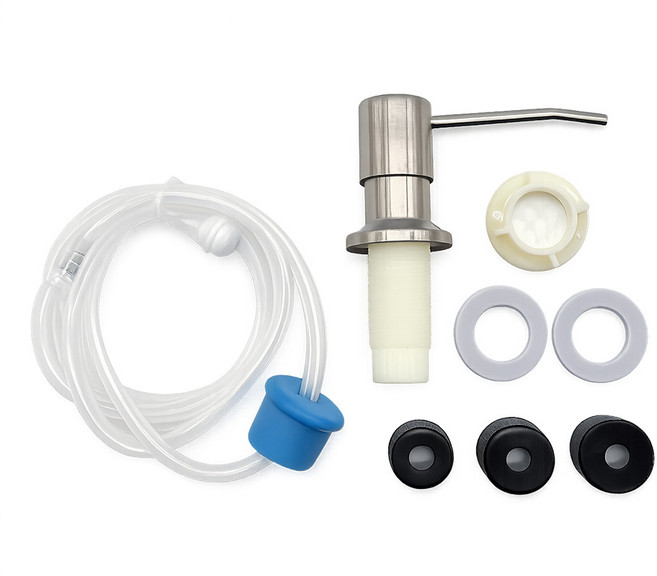 앤티스 바로 꽂아쓰는 주방세제 디스펜서 펌프 + 호스 풀세트, 실버, 1세트