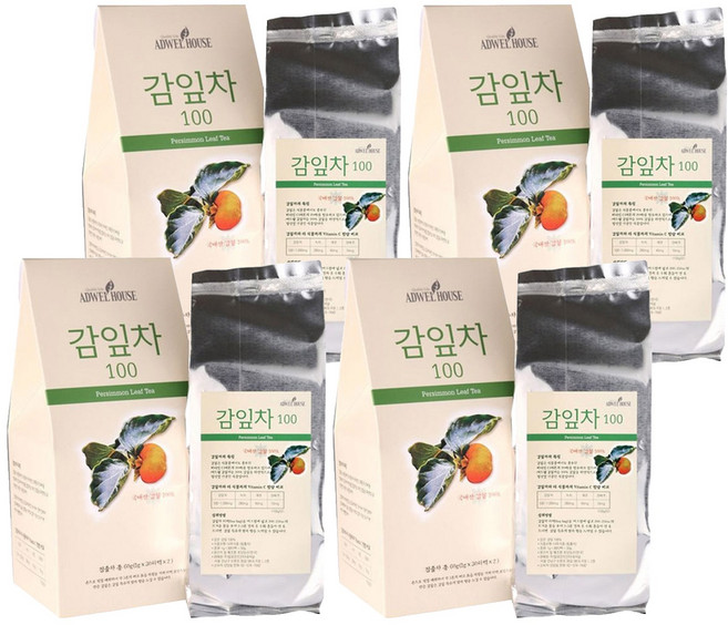 애드웰하우스 감잎차 100, 1g, 60개입, 4개