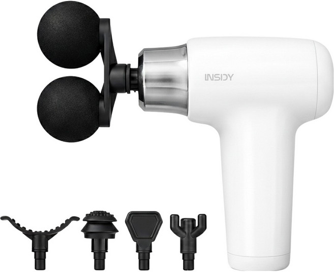 인사이디 듀얼 무선 전동 미니 마사지건, IMG-200, 화이트