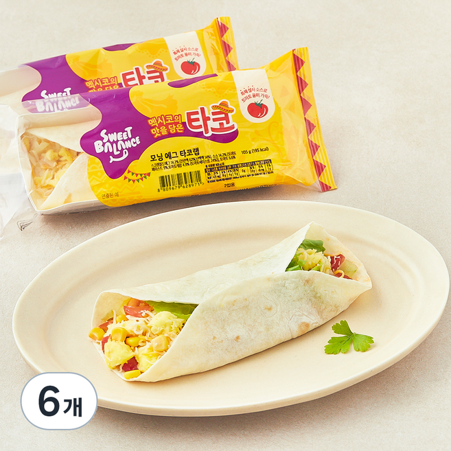 스윗밸런스 모닝 에그 타코랩, 105g, 6개