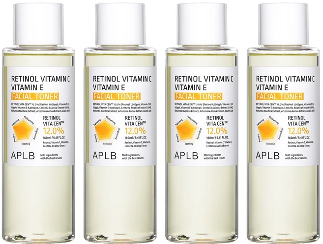 APLB 레티놀 비타민C 비타민E 페이셜 토너, 4개, 160ml - 쿠팡