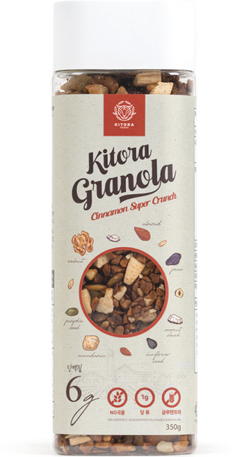키토라푸드 시나몬 슈퍼크런치 그래놀라 시리얼, 350g, 1개