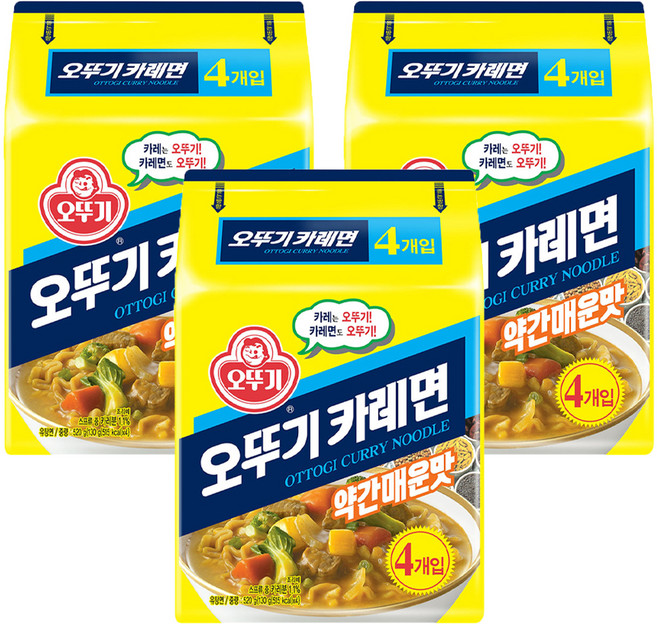 오뚜기 카레면 약간매운맛 130g, 12개