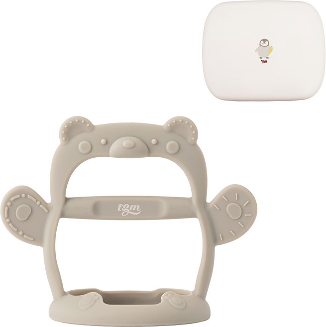 티지엠 손목치발기 곰돌이, 초콜릿브라운(치발기), 아이보리(케이스), 1세트