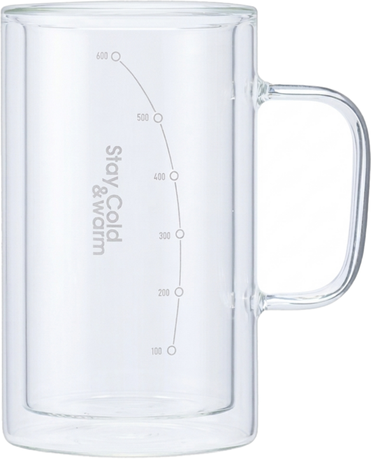 cook power 鍋寶 雙層玻璃沁透杯 660ml DGS-660, 透明色, 1個