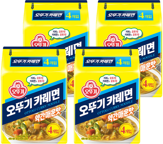 오뚜기 카레면 약간매운맛 130g, 16개