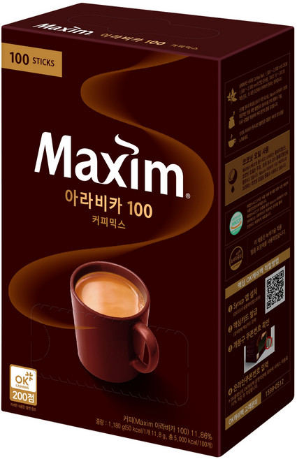 맥심 아라비카 100 커피믹스, 11.8g, 100개입, 1개