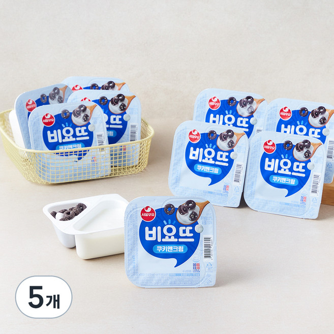 서울우유 비요뜨 쿠키앤크림 12p, 5개