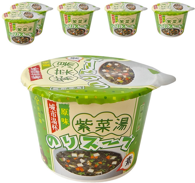 CITYSOUP 城市湯杯 原味紫菜湯 香菇風味, 5.25g, 6個