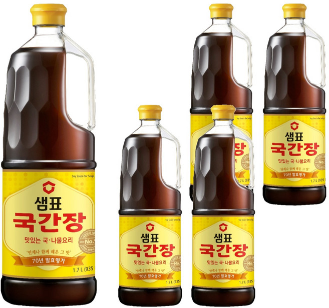 샘표 국간장, 1.7L, 5개