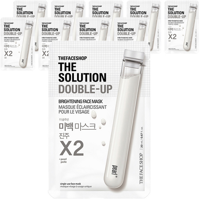 더페이스샵 더솔루션 더블업 미백 마스크시트, 1개입, 10개