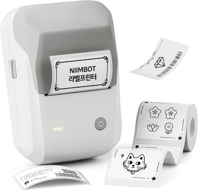 님봇 감열식 프린터 + 라벨지 50 x 30 1P, 그레이, 1개