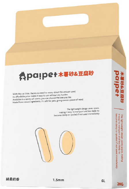 paipet 木薯豆腐混砂, 2kg, 1包, 綿柔奶香