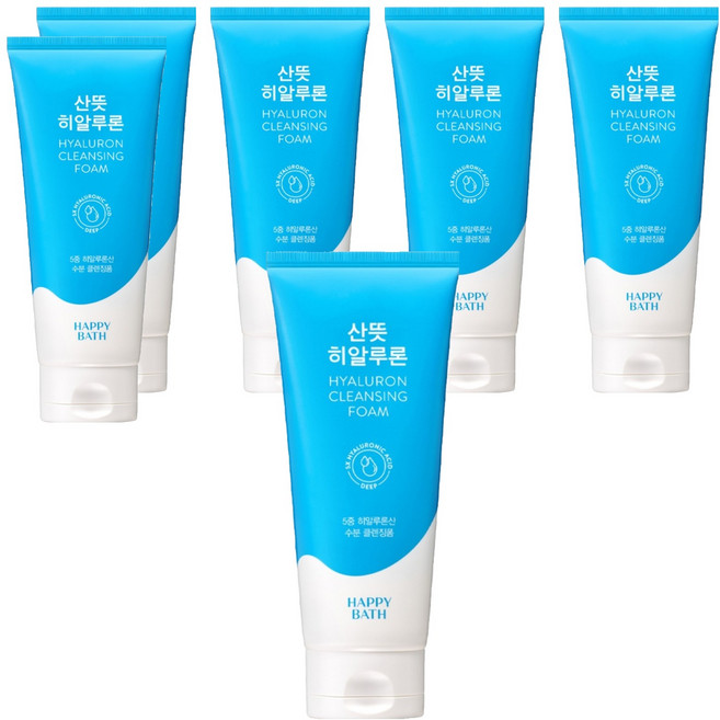 해피바스 산뜻 히알루론 클렌징 폼, 200g, 6개