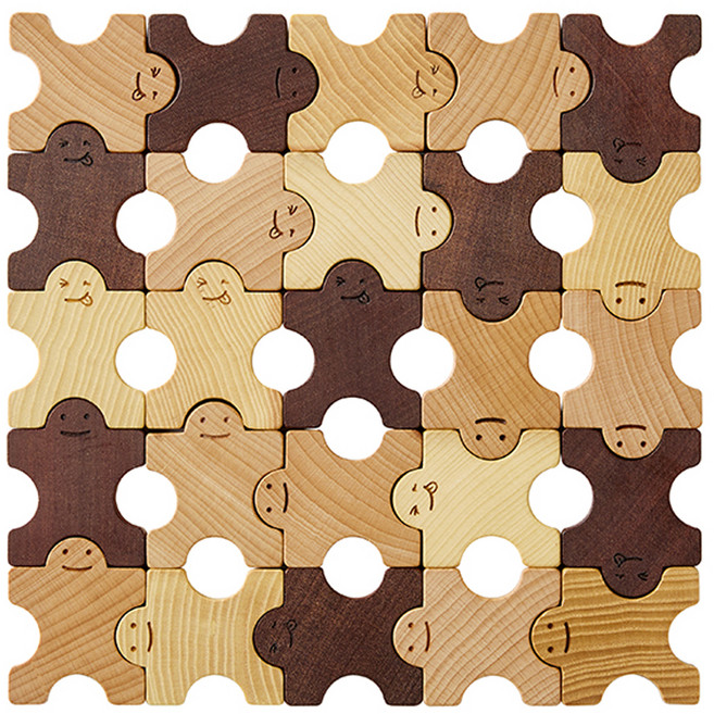 숲소리 어깨동무도미노 원목장난감, 혼합색상, 1개