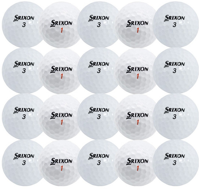 스릭슨 골프공 로스트볼 특A+급 랜덤발송, 화이트 혼합, 20개, 1개입