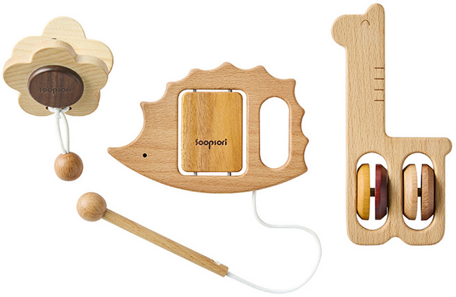 숲소리 원목 악기놀이세트 320g, 혼합색상, 1세트