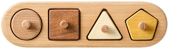 숲소리 꼭지퍼즐 기본도형 원목장난감 세트, 1세트, 4피스
