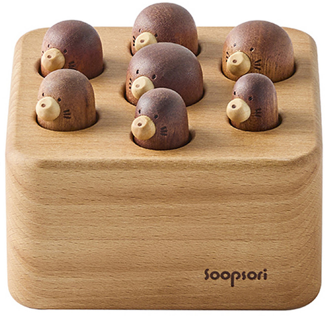 숲소리 두더지 가족찾기 원목 도형끼우기, 혼합색상, 1개