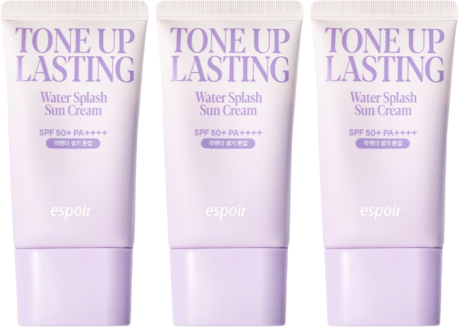 에스쁘아 워터 스플래쉬 톤업 래스팅 선크림 SPF50+ PA++++, 50ml, 3개