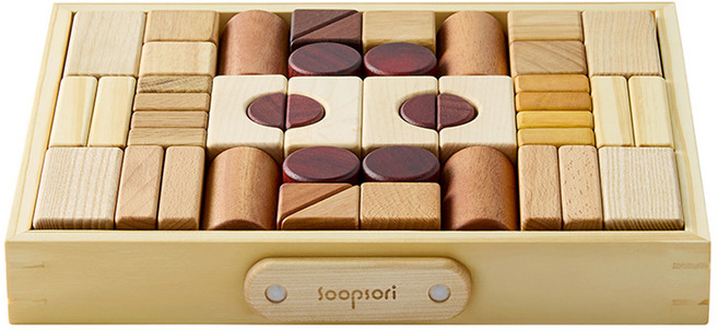 숲소리 숫자영어 블럭 원목장난감 88p, 1개, 혼합색상