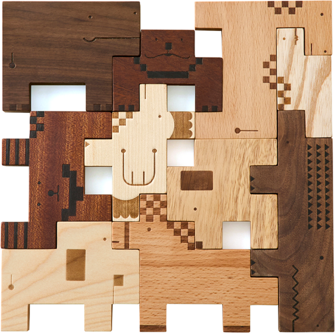 숲소리 주주블럭 원목장난감 10p, 혼합색상, 1개