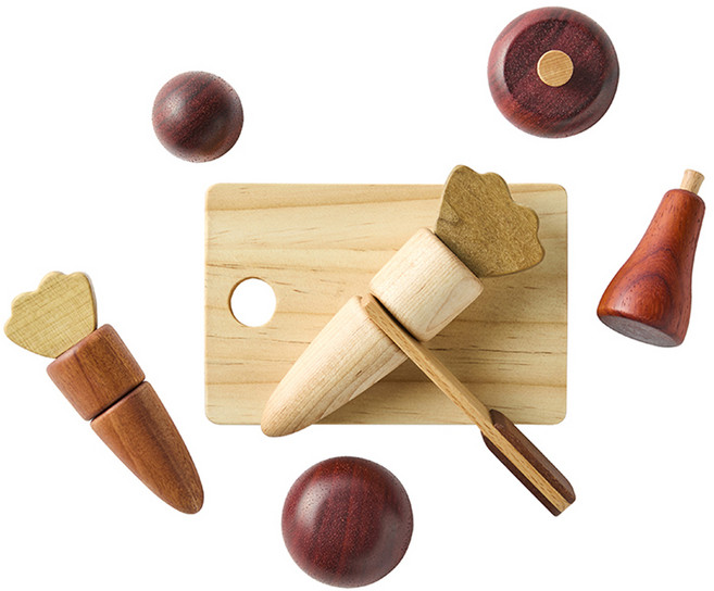 숲소리 원목 썰기 주방놀이 세트, 혼합색상, 1세트