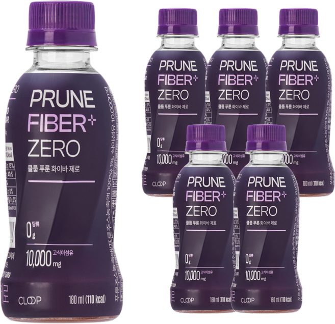 클룹 푸룬주스 화이바 제로, 6개, 180ml